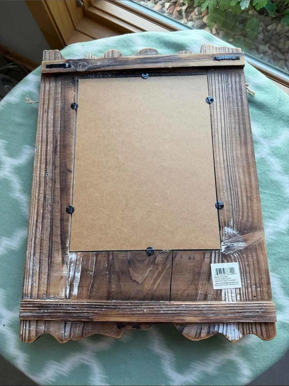 Rustic Brown Western Boot, Hunting & Rifle Wooden Frame Wall Mirror -Rivers Edge